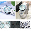 LONGBO Luminous Hands Rhinestone Scale Three Decoration Dial Quartz Women Watch with Alloy Band(Baby Blue)