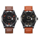 CAGARNY 6858 Fashion Dual Quartz Movement Wrist Watch with Leather Band(Coffee)