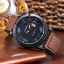 CAGARNY 6858 Fashion Dual Quartz Movement Wrist Watch with Leather Band(Coffee)