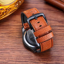 CAGARNY 6858 Fashion Dual Quartz Movement Wrist Watch with Leather Band(Coffee)