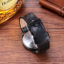 CAGARNY 6865 Fashion Dual Quartz Movement Wrist Watch with Genuine Leather Band(Black)