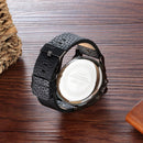 CAGARNY 6836 Fashion Waterproof Dual Quartz Movement Wrist Watch with Leather Band