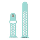 For Apple Watch Series 7 41mm / 6 & SE & 5 & 4 40mm / 3 & 2 & 1 38mm Fashionable Classical Silicone Sport Watch Band (White Green)