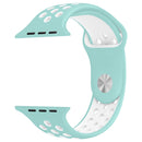 For Apple Watch Series 7 41mm / 6 & SE & 5 & 4 40mm / 3 & 2 & 1 38mm Fashionable Classical Silicone Sport Watch Band (White Green)