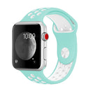 For Apple Watch Series 7 41mm / 6 & SE & 5 & 4 40mm / 3 & 2 & 1 38mm Fashionable Classical Silicone Sport Watch Band (White Green)