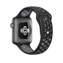 For Apple Watch Series 7 41mm / 6 & SE & 5 & 4 40mm / 3 & 2 & 1 38mm Fashionable Classical Silicone Sport Watch Band(Black Grey)
