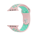 For Apple Watch Series 7 41mm / 6 & SE & 5 & 4 40mm / 3 & 2 & 1 38mm Fashionable Classical Silicone Sport Watch Band(Pink Green)