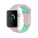 For Apple Watch Series 7 41mm / 6 & SE & 5 & 4 40mm / 3 & 2 & 1 38mm Fashionable Classical Silicone Sport Watch Band(Pink Green)