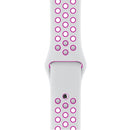 For Apple Watch Series 7 41mm / 6 & SE & 5 & 4 40mm / 3 & 2 & 1 38mm Fashionable Classical Silicone Sport Watch Band(White Purple)