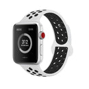 For Apple Watch Series 7 41mm / 6 & SE & 5 & 4 40mm / 3 & 2 & 1 38mm Fashionable Classical Silicone Sport Watch Band (White Black)