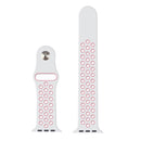 For Apple Watch Series 7 41mm / 6 & SE & 5 & 4 40mm / 3 & 2 & 1 38mm Fashionable Classical Silicone Sport Watch Band (White Pink)