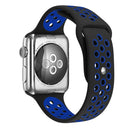 For Apple Watch Series 7 45mm / 6 & SE & 5 & 4 44mm / 3 & 2 & 1 42mm Fashionable Classical Silicone Sport Watch Band (Dark Blue)