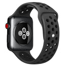 For Apple Watch Series 7 45mm / 6 & SE & 5 & 4 44mm / 3 & 2 & 1 42mm Fashionable Classical Silicone Sport Watch Band (Black)