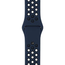 For Apple Watch Series 7 45mm / 6 & SE & 5 & 4 44mm / 3 & 2 & 1 42mm Fashionable Classical Silicone Sport Watch Band (Blue Black)