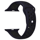 For Apple Watch Series 7 45mm / 6 & SE & 5 & 4 44mm / 3 & 2 & 1 42mm Fashionable Classical Silicone Sport Watch Band (Blue Black)