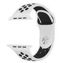 For Apple Watch Series 7 45mm / 6 & SE & 5 & 4 44mm / 3 & 2 & 1 42mm Fashionable Classical Silicone Sport Watch Band (White Black)