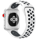 For Apple Watch Series 7 45mm / 6 & SE & 5 & 4 44mm / 3 & 2 & 1 42mm Fashionable Classical Silicone Sport Watch Band (White Black)