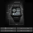 SKMEI 1299 Multifunctional Outdoor Sports Noctilucent Waterproof Digital Display Wrist Watch (Army Green)