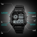 SKMEI 1299 Multifunctional Outdoor Sports Noctilucent Waterproof Digital Display Wrist Watch (Blue)