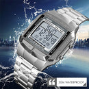 SKMEI 1381 Multifunctional Men Outdoor Business Sport Noctilucent Waterproof Digital Wrist Watch(Coffee)