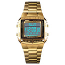 SKMEI 1381 Multifunctional Men Outdoor Business Sport Noctilucent Waterproof Digital Wrist Watch(Gold)