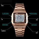SKMEI 1381 Multifunctional Men Outdoor Business Sport Noctilucent Waterproof Digital Wrist Watch(Silver)