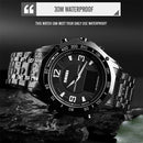SKMEI 1464 Multifunctional Men Outdoor Business Sports Waterproof Steel Strap Double Display Digital Watch(Black)