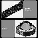 SKMEI 1464 Multifunctional Men Outdoor Business Sports Waterproof Steel Strap Double Display Digital Watch(Black)