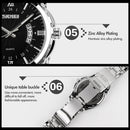 SKMEI 9069 Multifunctional Outdoor Fashion Business Waterproof Silver Shell Quartz Wrist Watch(Gold)
