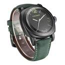 CAGARNY 6833 Fashionable Concise Three Needles Quartz Wrist Watch with Leather Band & 24-hour Indication & Calendar Function for Couples(Green Scale)