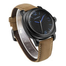 CAGARNY 6833 Fashionable Concise Three Needles Quartz Wrist Watch with Leather Band & 24-hour Indication & Calendar Function for Couples(Blue Scale)