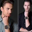 CAGARNY 6833 Fashionable Five Needles Quartz Sport Wrist Watch with Leather Band for Men(Red Scale)