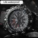 addies MY-049 Outdoor Sports Multifunctional Waterproof Luminous Watch Silicone Watchstrap Watch for Men(Black)