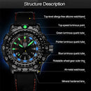 addies MY-049 Outdoor Sports Multifunctional Waterproof Luminous Watch Silicone Watchstrap Watch for Men(Black)
