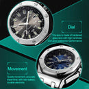 addies MY-052 Business Multifunctional Luminous Watch Silicone Watchstrap Watch for Men(Black Silver)