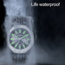 addies MY-052 Business Multifunctional Luminous Watch Silicone Watchstrap Watch for Men(Black Silver)