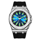 addies MY-052 Business Multifunctional Luminous Watch Silicone Watchstrap Watch for Men(Grey+Blue)
