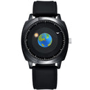 addies MY-1704 Earth Pattern Silicone Strap Watch for Men, Support Life Waterproof