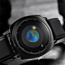 addies MY-1704 Earth Pattern Silicone Strap Watch for Men, Support Life Waterproof