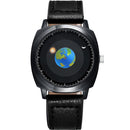 addies MY-1704 Earth Pattern Genuine Leather Strap Watch for Men, Not Support Life Waterproof