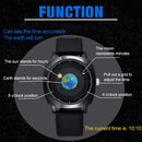 addies MY-1704 Earth Pattern Genuine Leather Strap Watch for Men, Not Support Life Waterproof