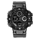 addies MY-1901 Luminous Three-window LED Outdoor Sports Multi-function Electronic Watch for Men, Support Calendar / Alarm Clock / Timer / Talking(Black)