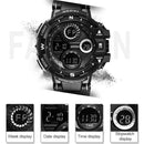 addies MY-1901 Luminous Three-window LED Outdoor Sports Multi-function Electronic Watch for Men, Support Calendar / Alarm Clock / Timer / Talking(Black)