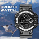 addies MY-1901 Luminous Three-window LED Outdoor Sports Multi-function Electronic Watch for Men, Support Calendar / Alarm Clock / Timer / Talking(Black)