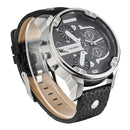 CAGARNY 6820 Fashionable Multifunctional Style Quartz Business Sport Wrist Watch with Leather Band & GMT Time & Calendar & Luminous Display for Men(Black)