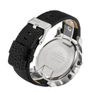 CAGARNY 6820 Fashionable Multifunctional Style Quartz Business Sport Wrist Watch with Leather Band & GMT Time & Calendar & Luminous Display for Men(Black Band White Window)