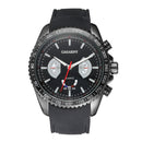 CAGARNY 6827 Fashionable Majestic Student Quartz Sport Wrist Watch with Silicone Band for Men(Black Case Black Window)