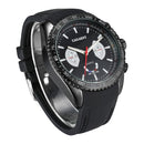 CAGARNY 6827 Fashionable Majestic Student Quartz Sport Wrist Watch with Silicone Band for Men(Black Case Black Window)