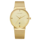 CAGARNY 6817 Living Waterproof Round Dial Quartz Movement Alloy Case Fashion Watch Quartz Watches with Steel Band(Gold)