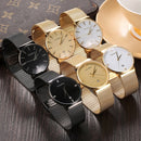 CAGARNY 6817 Living Waterproof Round Dial Quartz Movement Alloy Case Fashion Watch Quartz Watches with Steel Band(Gold)
